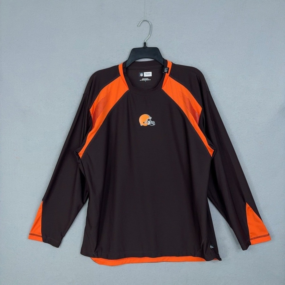 Cleveland Browns Shirt Mens Large Brown Orange Colorblock Gameday NFL Team